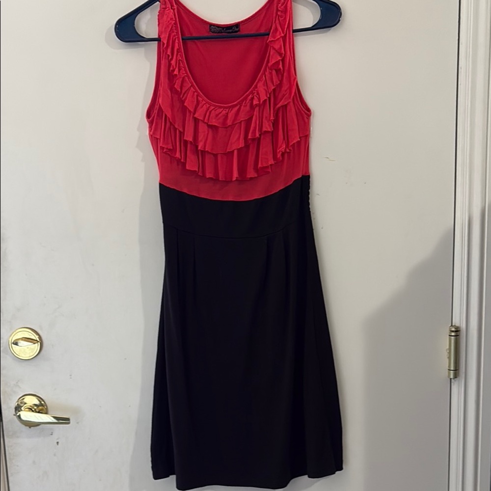 Red Ruched Sleeveless Mini Sundress